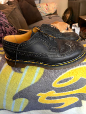 Dr. Martens Black Leather Wingtip Brogue Lace-Up Dress Shoes US 8 womens 6 mens