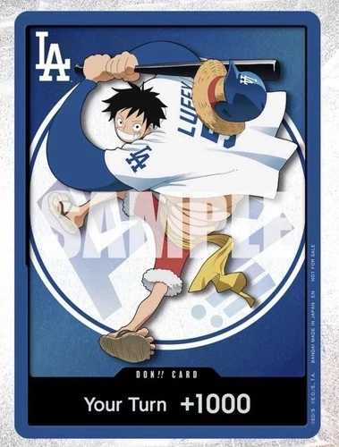 2026 Los Angeles Dodgers One Piece Monkey D Luffy Promo Card 7/2/26- PRESALE