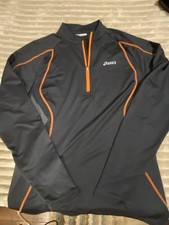 ASICS Men's Half-Zip Pullover with Orange Accents