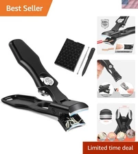 Professional Stainless Steel Nail Clippers Set with Long Handle & Storage Case