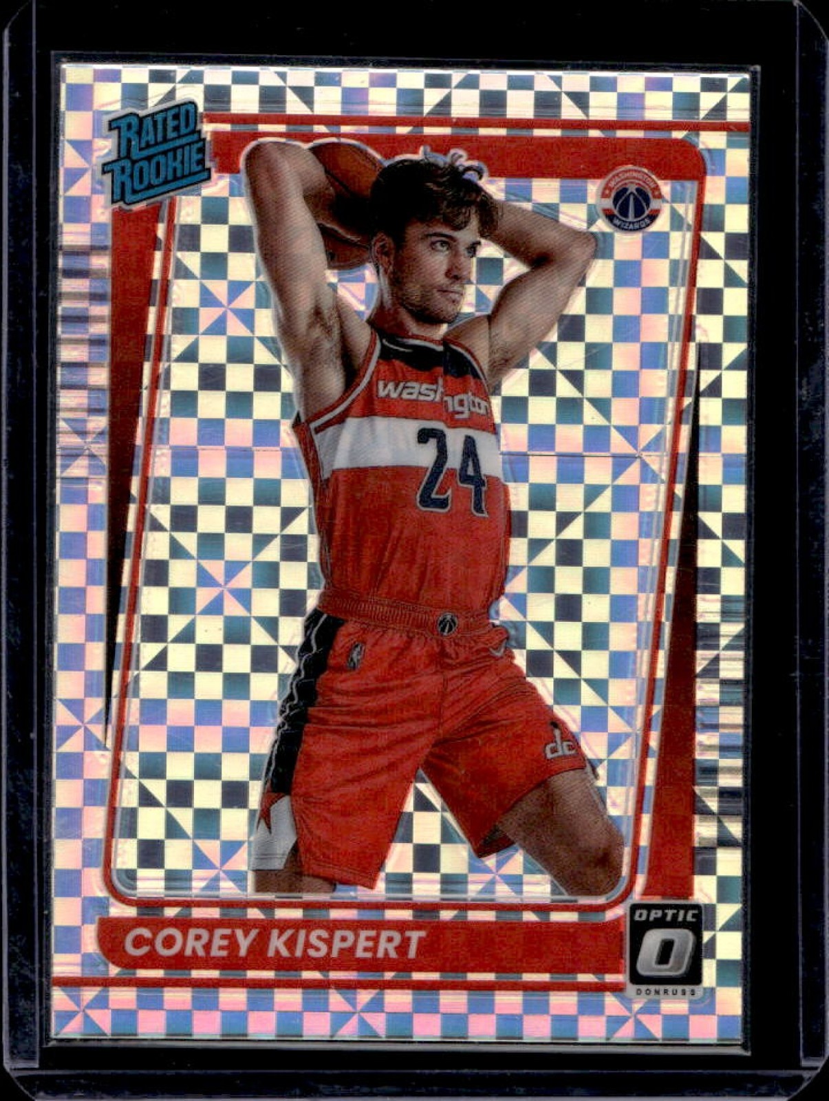 2021-22 Donruss Optic Corey Kispert Checkerboard Prizm RC #183 Wizards