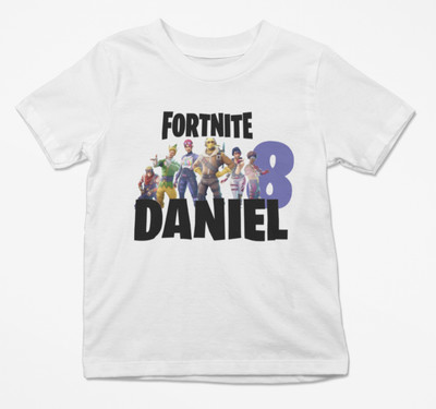 Personalisiert Geburtstag Fortnite Game Party Name Alter Kinder Shirt 98 - 164