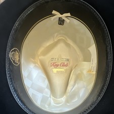 Vintage Stetson 60  s- 70  s Black Hat for Men Size 7 1/4 Solid Key Club Imperial
