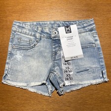NWT Member's Mark Girls Stretch Adjustable Waistband Denim Shorts Size 4/5 New