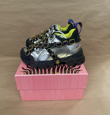 Gucci Flashtrek Jewel Embellished Sneaker Womens 5.5 US 35.5 Eur MSRP $1725 new