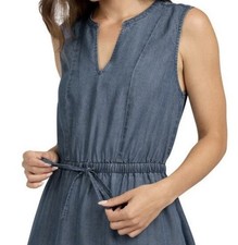 Lands' End Women's Lyocell Tiered Midi Dress, Blue, Size S NWOT