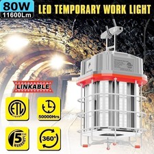 80 Watt Linkable LED Temporary Work Light Jobsite Constructions Hanging Lamp ETL