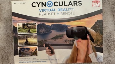 3D Virtual Reality Headset + Remote, 360°, As Seen On Tv, Cynoculars VR Hype NEW