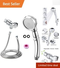 High Pressure Handheld Shower Head with 3 Settings On/Off Switch - Chrome