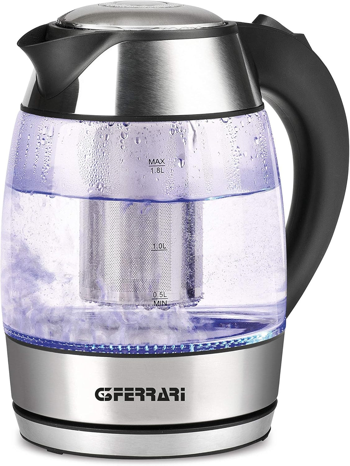 G10066 Bolleblu Bollitore E Tisaniera, 2200 W, 1.8 Litri, Vetro, Acciaio