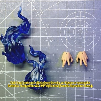 Blue Glow Fist Effect Parts Cursed Fighter Hand Sets For Male Action Figure New