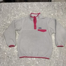 Patagonia Kids XL 14 Synchilla Snap-T Fleece Pullover Gray Pink Colorblock