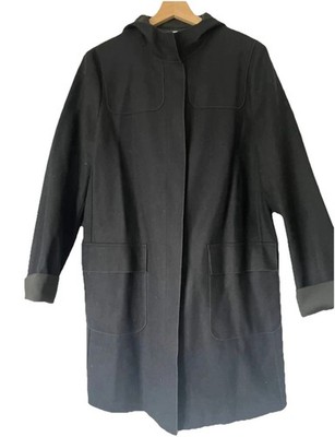 Jil Sander Damen Parka Jacke Kaschmir Wolle Gr. 40 Wie Neu Schwarz Blau
