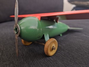 ‘30s Wyandotte 10” Pressed Metal Airplane