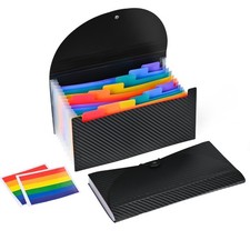 2PCS Accordion File Organizer, 13 Pocket File Folder, 10.2"x5.1" Small Receip...