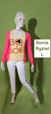 Sonia Rykiel  Taille 40 NEUF   Superbe pullover coton femme rose beige pull
