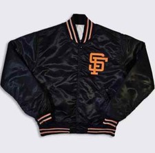 San Francisco Giants Vintage Style 80s Reproduction Satin Bomber Jacket