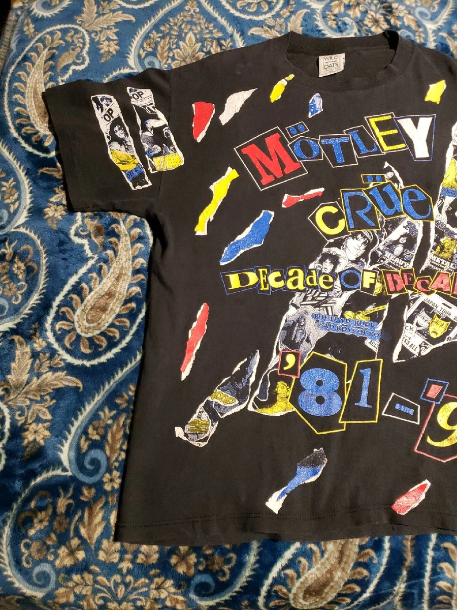 Motley Crue aop Decade Of Decadence Vintage Shirt 1981 - 1991 Size XL