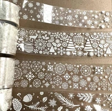 Christmas Holiday Snowflake Clear Adhesive Tape Card Making Scrapbooking Journal