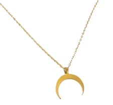 Handmade Dainty Crescent Moon Gold Filled Pendant Necklace, OOAK, New