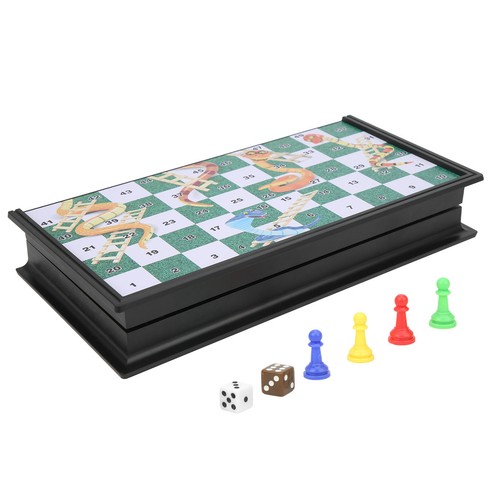 Magnetic Snakes Ladders Board Game Foldable Kids Educational Travel Board Games - Picture 7 of 13