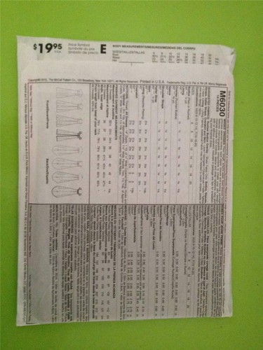 McCalls Sewing Pattern 6030 Misses Wedding Bridal Evening Dress Sze 16-20 Uncut - Picture 4 of 4