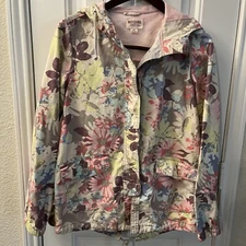 Mossimo Supply Co. Pink Pastel Floral Hooded Jacket Women's Size S/P