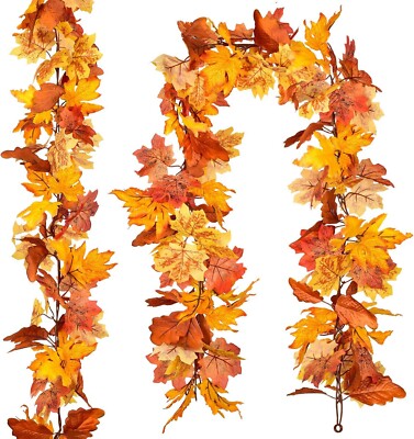 Delaimaxiya Herbstdeko 2er Pack Künstliche Herbst Herbst Ahornblätter Herbst