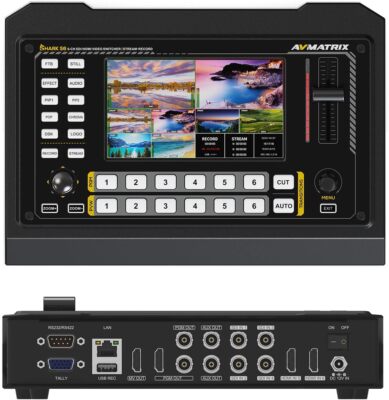 AVMATRIX Shark S6 6-CH HDMI SDI Camera Video Mixer Switcher Panel 5'' FHD Screen