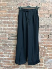 Saint Laurent Paris Women s Wide Leg Pants, Sz 36, Black 100 Wool, Italy