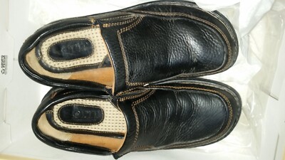 Born Blast II Black Suede and Leather Slip on Loafers Mens Size 8, Womens 10‎ Born B6093 Blast II Brown Pebbled Leather Slip on Casual  main image 4