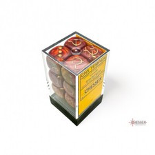 Dice - WW2 Dice - Soviet Scarab - Scarlet  Gold - 16Mm - D6 12-Dice Set 