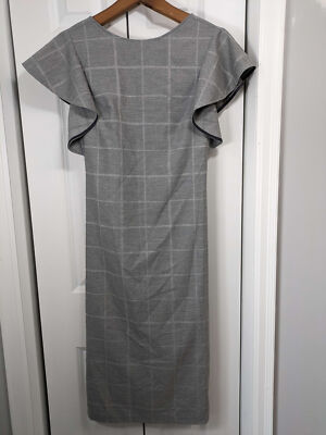 Amber Sakai NWT Women's Size 4 Straight Pencil Dress Gray Long