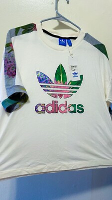 Adidas Women Train Cuff Tee Green/White Multicolor US Size : Small