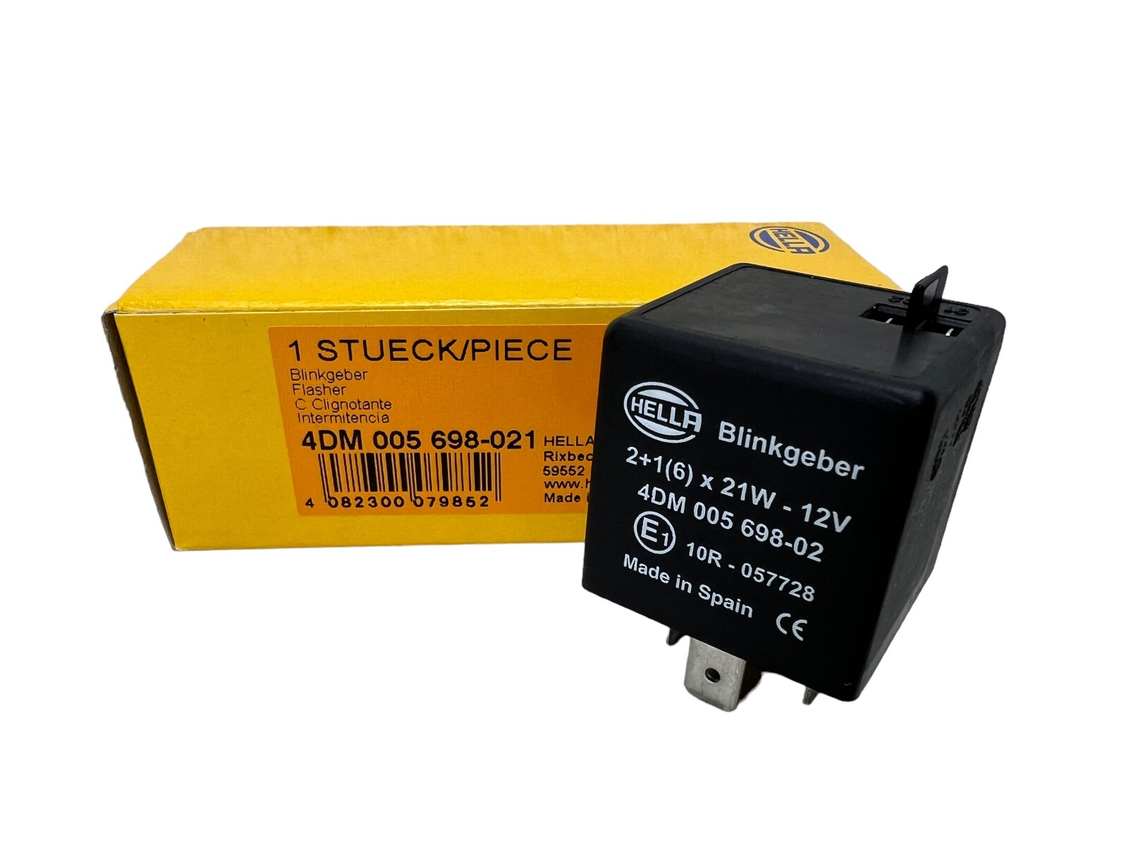 HELLA 4DM 005 698-021, 12V, Elektronisch Blinkgeber - Schwarz 
