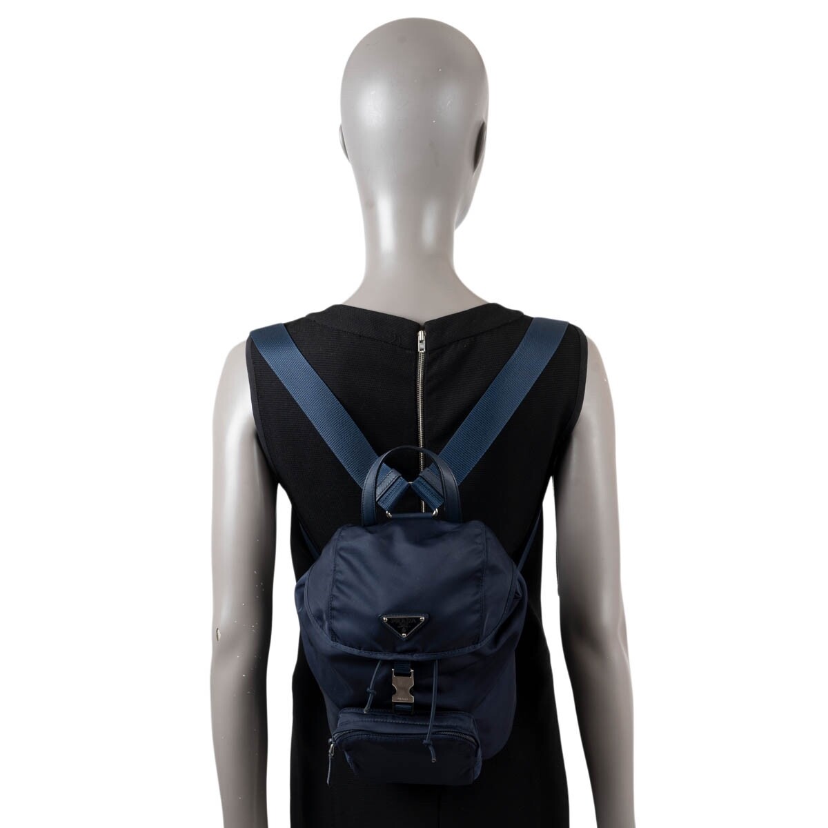 69841 auth PRADA Baltico blue nylon Vela Small Backpack Bag