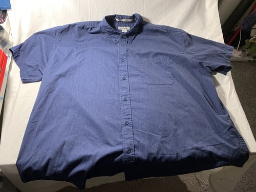 Featherlite 3XL Big & Tall Blue Stain Resistant Cotton Twill Men's Casual Shirt - Picture 5 of 5
