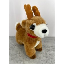 Vintage Russ Starlight Plush Reindeer Pretty Eyelashes Holly Collar 10"