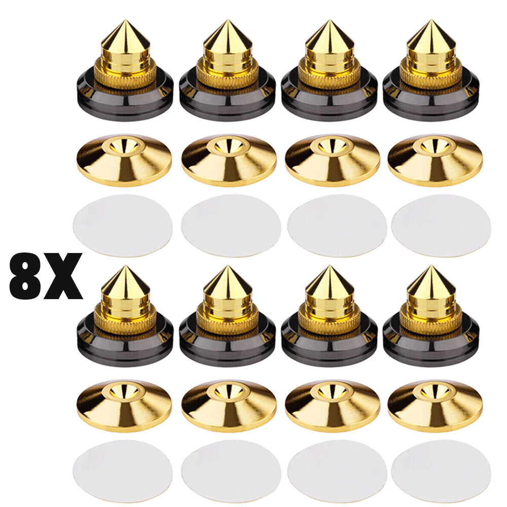 8PC Speaker Spikes Stand CD Amplifier Turntable Isolation Feet