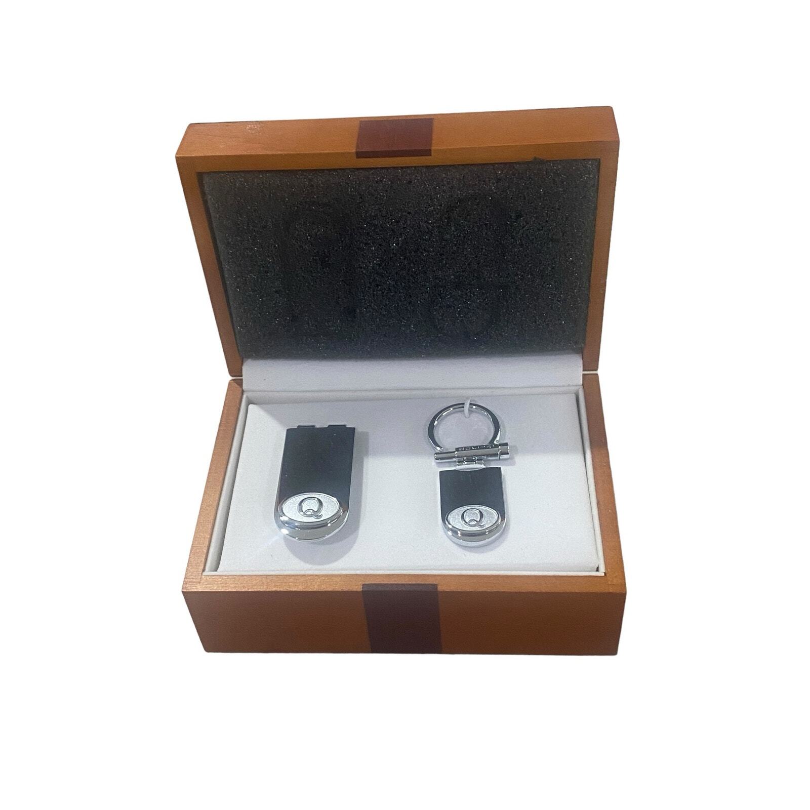 Colibri Money Clip and Keychain Gift Set with Q Monogram in Box-image