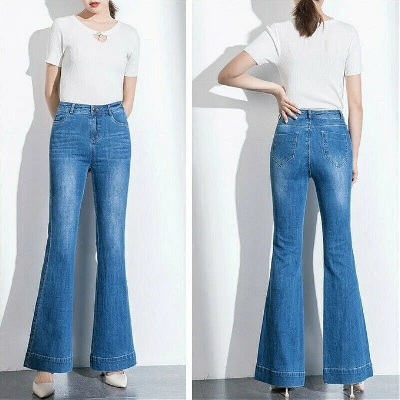 Lady Velvet Flared Pants Casual Fashion Trousers Bell-bottoms Lace Splice  Retro