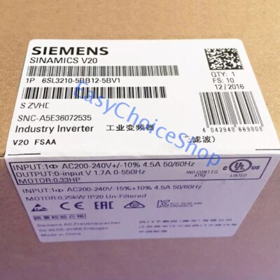 1PCS New In Box SIEMENS Industry Inverter 6SL3210-5BB12-5BV1 Fast Shipping