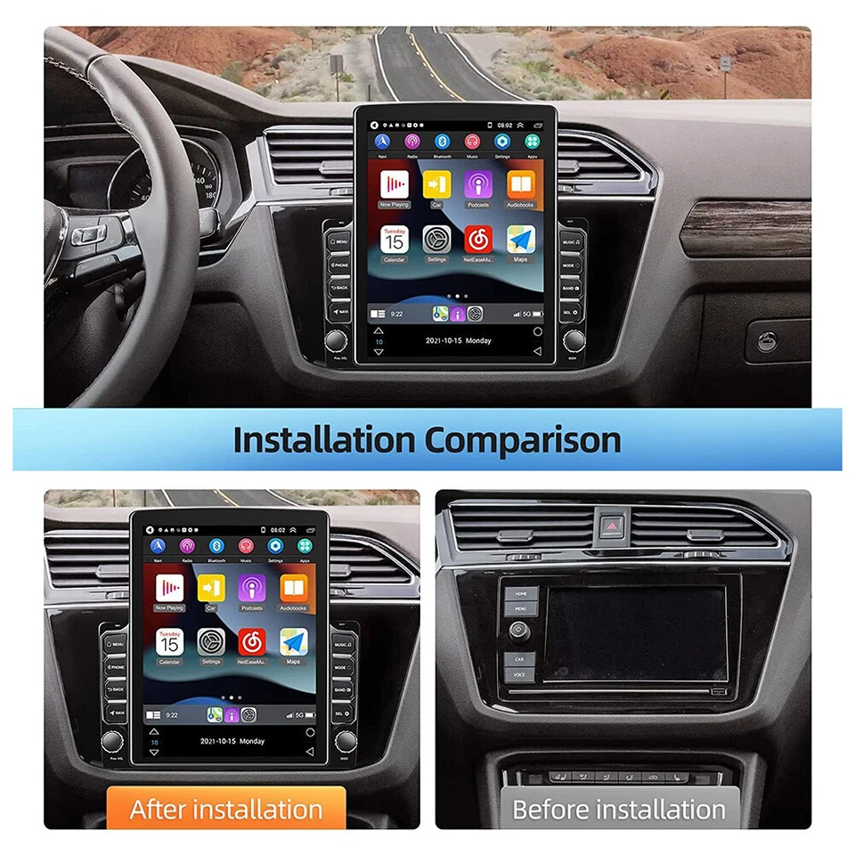 2Din Android 15 Carplay Car Stereo GPS Navi Radio Wifi w/Camera 9.7" 2+32G New - Image 4 of 4