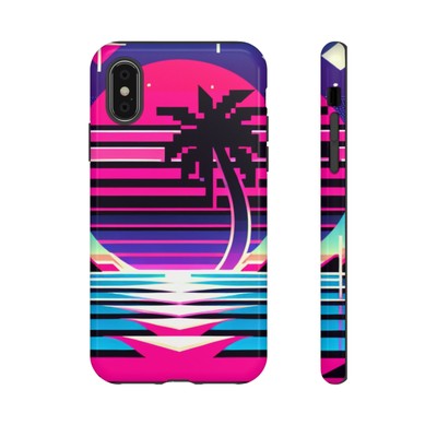 Retro 80s Vibe Phone Tough Back Case For iPhone, Samsung S Series, Google Pixel