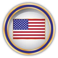 Usa World Flag Badge Car Bumper Sticker Decal