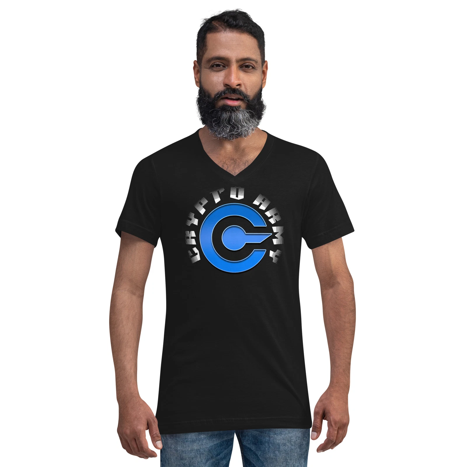 Crypto Army Strong Cryptocurrency Symbol V-Neck T-Shirt