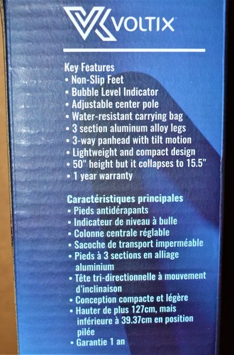 Voltix Pro Series adjustable to 50" Tripod, camcorders & DSLR, New Opened Box - Picture 10 of 10
