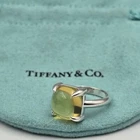 Tiffany & Co. Paloma Picasso Silver Lemon Citrine Sugar Stack Cushion Ring 6