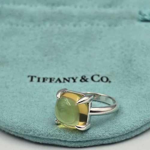 Tiffany & Co. Paloma Picasso Silver Lemon Citrine Sugar Stack Cushion Ring 6