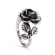 TROLLBEADS Ring Rose des Herzens 925 Sterlingsilber geschwärzt TAGRI